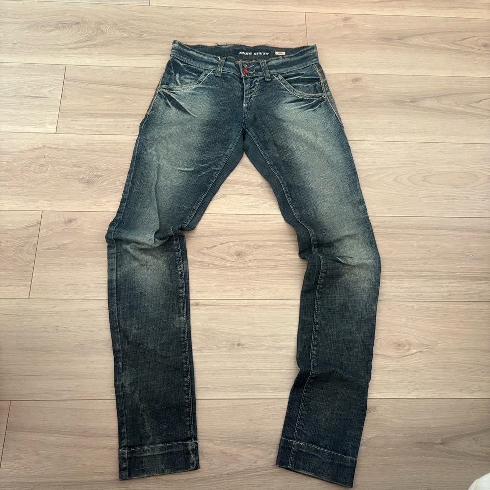 Miss Sixty Distressed Blue Skinny Jeans